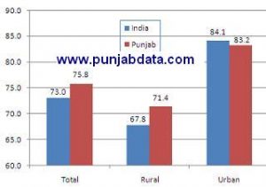 literacy rate in Punjab is 75.84%