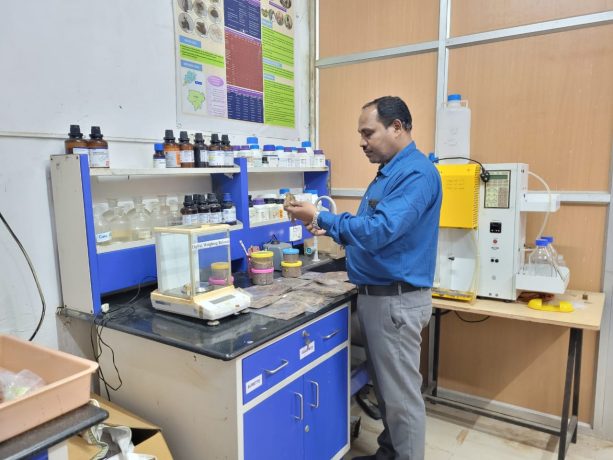 Dr. Panda with Little millet in laboratory